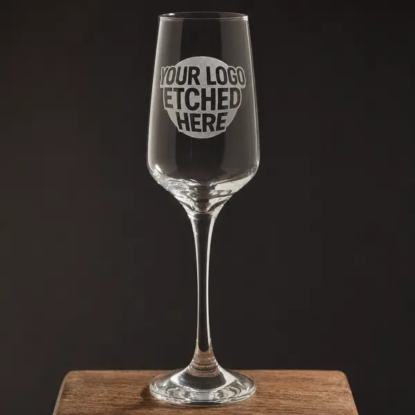 Champagne Flute — 230 ml glass engraved with a logo by Lucent Labs